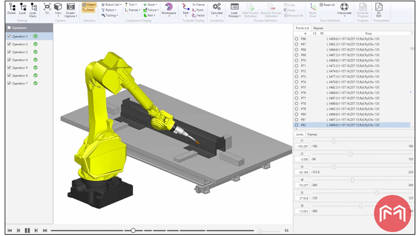 Interactive simulation allows operators to use graphical interfaces to control the path, gun side tilt, push/pull angles, and other path and point-specific settings.