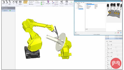 The rotary axis management tools enable the robot to perform simultaneous 7- and 8-axis motion for optimized reach.