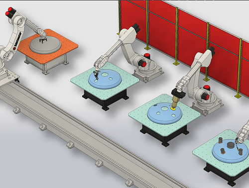 Sequential robots working together